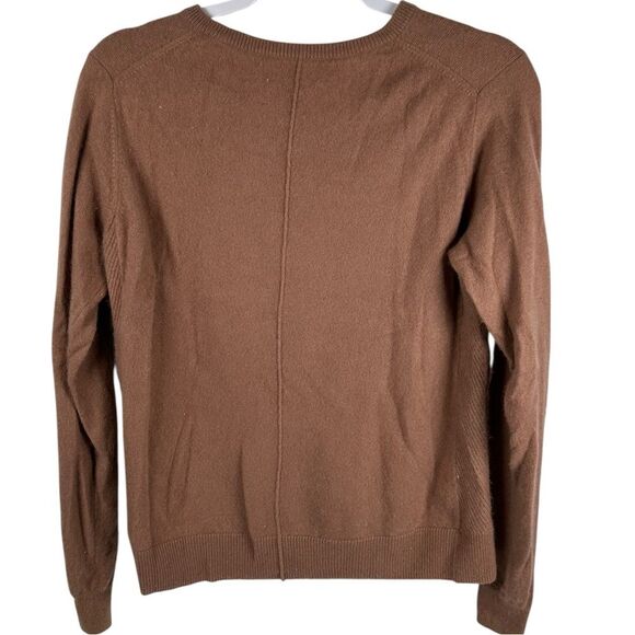 Pure Collection 100% Cashmere brown crewneck Sweater women’s small - Picture 2 of 6